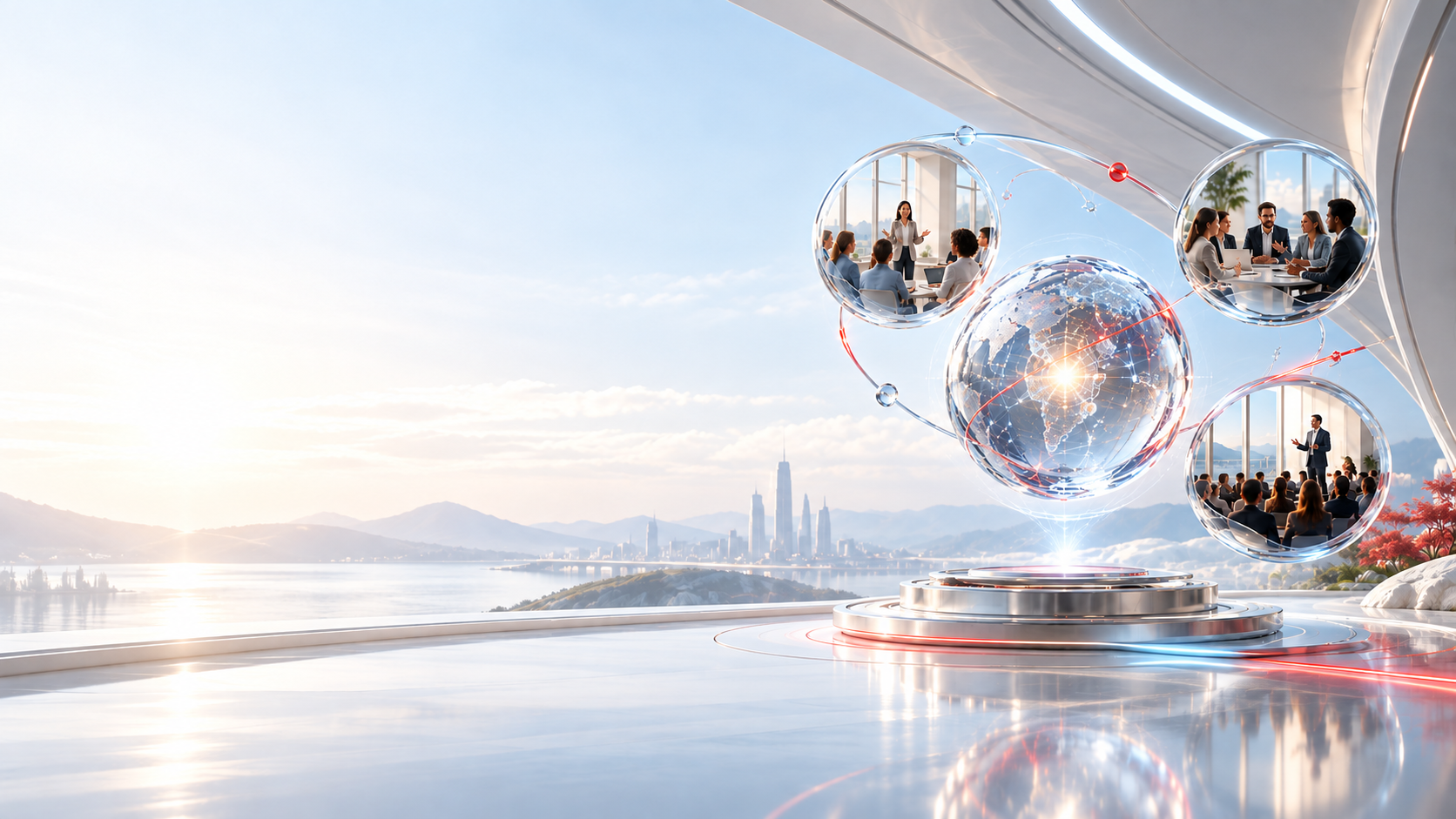 A glass intelligence core connecting education, enterprise and event scenes
